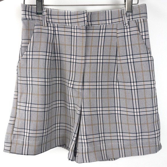 Aqua Plaid Shorts - Picture 1 of 3